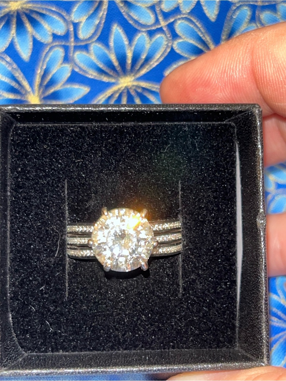 5ctw Moissanite Diamond Solitaire Round-Cut Silver Engagement Ring Size 9 💍💍 - Picture 5 of 5